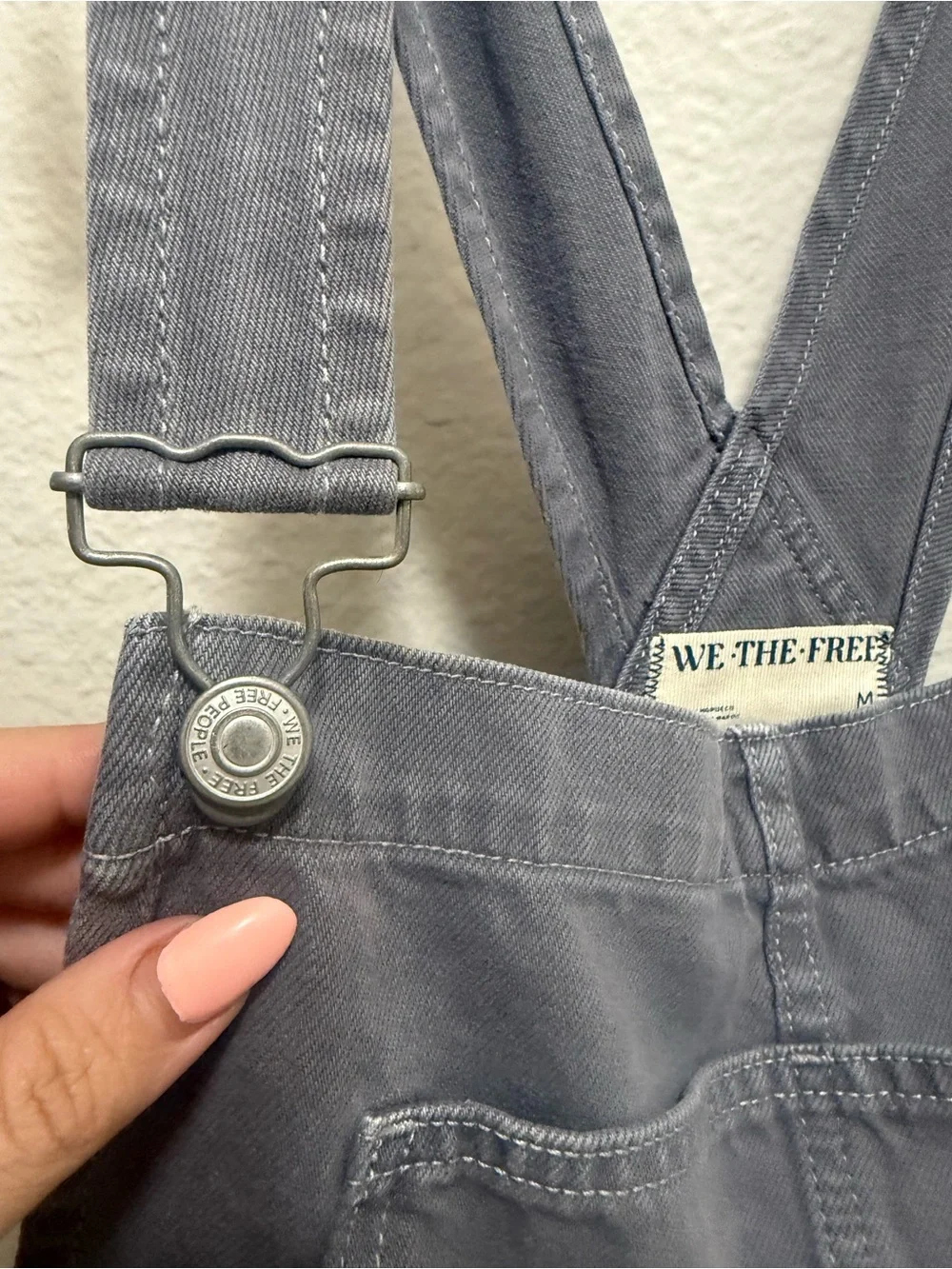 Free People We The Free Washed Charcoal Shortalls Overalls Size M